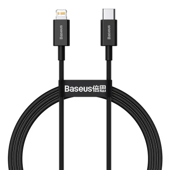 Baseus Superior USB Type C to Apple iPhone Lightning Data Charging Cable, PD, 20W, 1m, Black | Lādētājvads Datu...
