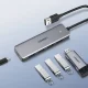 Ugreen USB centrmezgls - 4x USB 3.2 Gen 1 ar micro USB barošanu, pelēks (CM219)