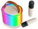 Pārnēsājams karaoke komplekts ar 2 bezvadu mikrofoniem un RGB Bluetooth skaļruni
