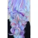 Soulima sintētiskie mati Ombre, zili/violeti, 60 cm