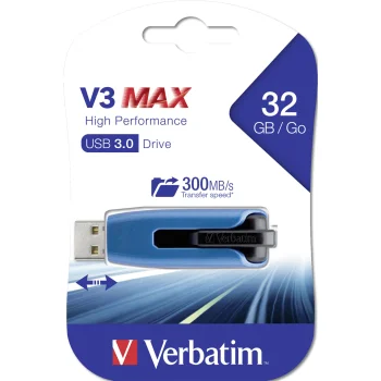 USB zibatmiņa Verbatim Store 'n' Go V3 MAX 32 GB, USB 3.2 Gen 1, zila (49806)