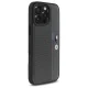 BMW tālruņa vāciņš iPhone 16 Pro M Perforated Tricolor Detail Line, tumši pelēks