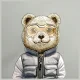 Nimmy Crossbody Cool&Cute 2.0 Bear pleca soma pelēka