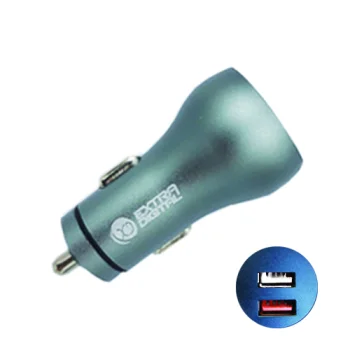 Extra Digital auto lādētājs 2x USB QC 3.0 30W 12-24V, titāna pelēks