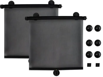 Automašīnas Sānu Logu Saulessargs Izvelkams Saules Aizsegs Aizkars 2 gb., Melns | Car Side Window Sunshade Curtain
