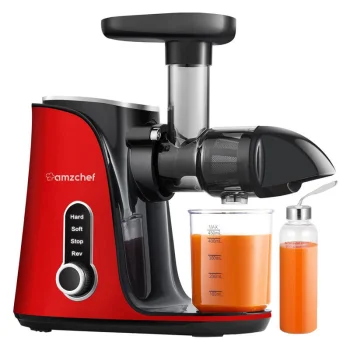 AMZCHEF GM3001-RD Lēnā sulu spiede ar 2 pudelēm