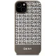 DKNY iPhone 15 vāciņš Leather Printed Pattern MagSafe, brūns