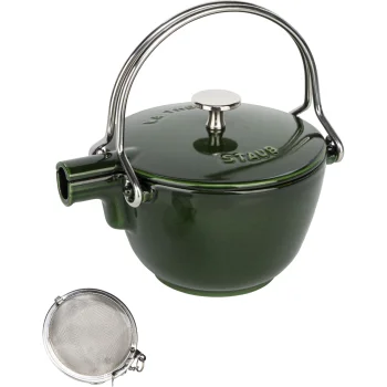 Čuguna tējkanna Staub 1,15 l, apaļa, zaļa