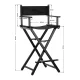Saliekamais Alumīnija Grima Vizāžista Režisora Krēsls, Ash color (melns) | Folding Makeup Visage Director\'s Chair