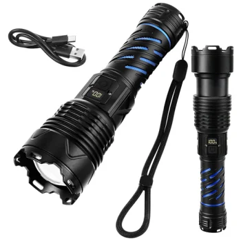 Taktiskais LED lukturis Trizand, 1500 lm, 5000 mAh, melns