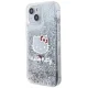 Hello Kitty iPhone 14 vāciņš Liquid Glitter Charms Kitty Head, sudraba