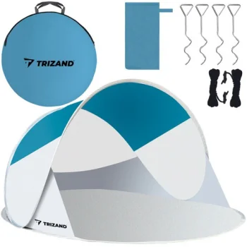 Trizand Pludmales telts 220x120x90cm, tirkīza/pelēka