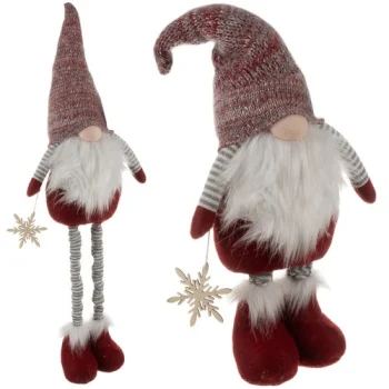 Ruhhy Teleskopiskais Ziemassvētku rūķis Balts/Pelēks/Sarkans 82cm