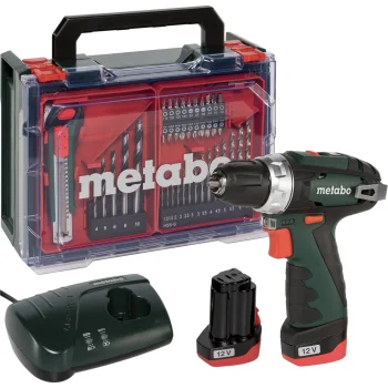 Akumulatora urbjmašīna-skrūvgriezis Metabo PowerMaxx BS Basic Set, 12V, 2x 2.0 Ah
