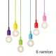 Daudzkrāsaina griestu lampa ar 6 zariem ZD74L