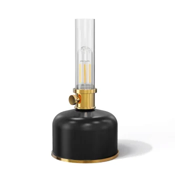 Retro LED lampa Forever Light FLR-25 ar akumulatoru, melna