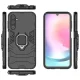 Triecienizturīgs vāciņš Samsung Galaxy A24 4G ar gredzenu Ring Armor, melns