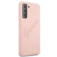 Guess Samsung Galaxy S21+ vāciņš Silicone Vintage Script, rozā