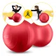 Vingrošanas bumba 4FIZJO Peanut Air Ball 45 x 90 cm ar pumpi, sarkana