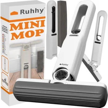 Kompakts mini mops logu tīrīšanai Ruhhy 24345 ar 2 uzlikām, balts