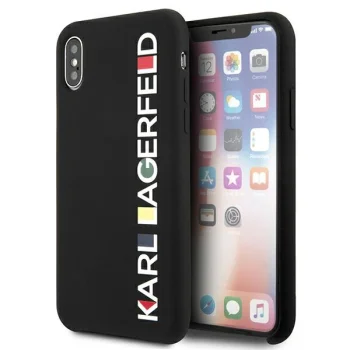Karl Lagerfeld Glossy Bauhaus vāciņš Apple iPhone X / XS, Melns