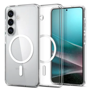 Spigen Ultra Hybrid Mag MagSafe vāciņš priekš Samsung Galaxy S26+, caurspīdīgs un balts