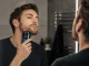 Kompakts bezvadu elektriskais skuveklis ar USB-C un LED displeju, zils