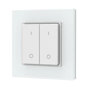 LED Reostata Tālvadības Pults PF1-2(G) - 2 Zonas, RF 2.4GHz, Stikla Panelis