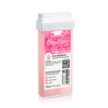 Rullīšu vasks depilācijai Depilflax 100 jutīgai ādai 110g, Creamy Pink