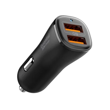 Spigen Essential EV302 auto lādētājs 2-Port 30W, melns