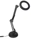 LED galda lampa ar lupu, regulējamu stiprinājumu un USB barošanu, melna