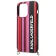 Karl Lagerfeld Color Stripes Strap vāciņš iPhone 14 Pro, rozā