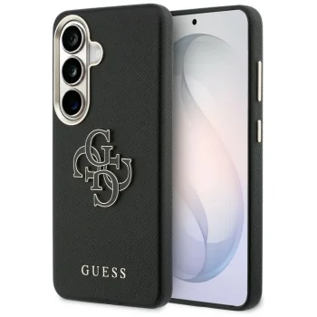Guess Grained Big 4G Metal Logo vāciņš priekš Samsung Galaxy S26+, melns