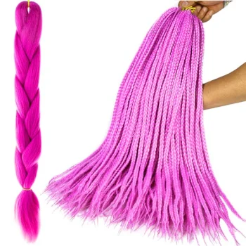Kanekalons Sintētiskās Afro Bizes Frizūrām 60cm, Neona rozā | Synthetic Afro Braids for Hairstyles