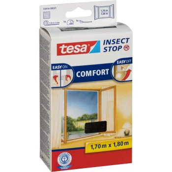 Pretmoskītu tīkls logiem Tesa Insect Stop Comfort 55914, 1.7x1.8 m, melns