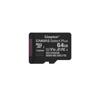 Atmiņas karte Kingston Canvas Select Plus G3 microSDXC 64 GB 100 MB/s ar adapteri