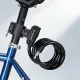 Wozinsky WPB-01R tērauda trošu velosipēda slēdzene ar 2 atslēgām, melna