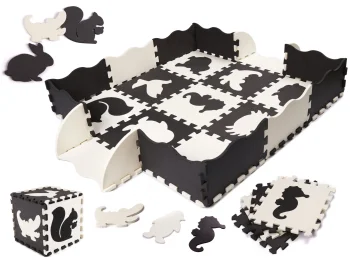 Bērnu spēļu grīdas Puzle paklājs paklājiņš Dzīvnieki - 25 Elementi, 30x30cm, EVA putas | Kids Foam Floor...