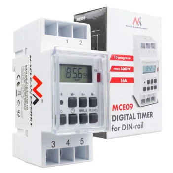 Maclean MCE09 digitālais taimeris uz DIN sliedes, 3600W