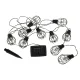 Saules bateriju dārza virtene ar 10 LED spuldzēm, Loft stils