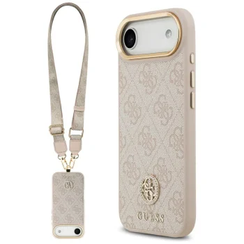 Guess 4G Strass Logo & Big Strap MagSafe vāciņš iPhone Air, Rozā
