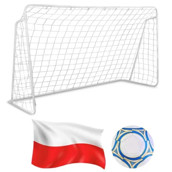 Metāla futbola vārti ar tīklu, 300x200 cm