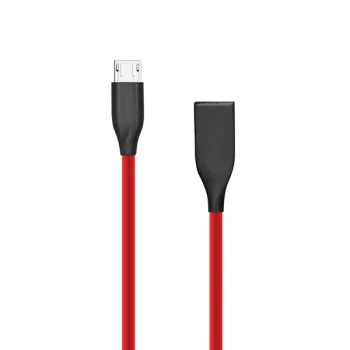 Extra Digital silikona kabelis USB uz Micro USB 1m, sarkans