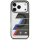BMW M IML Metal Buttons Tricolor Lines MagSafe vāciņš iPhone 17 Pro, Pelēks
