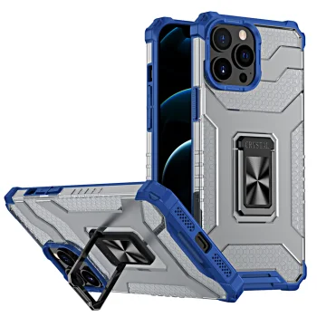 Crystal Ring Case aizsargvāciņš iPhone 13 Pro Max telefonam, zils