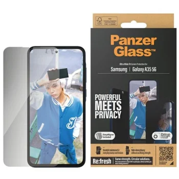 PanzerGlass Ultra-Wide Fit Konfidencialitātes rūdītais stikls ar pozicionētāju priekš Samsung Galaxy A35 5G |...