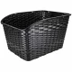 Aizmugurējais velosipēda grozs bagāžniekam, rotangpalmas pinuma raksts, 18 l, melns