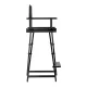 Saliekamais Alumīnija Grima Vizāžista Režisora Krēsls, Ash color (melns) | Folding Makeup Visage Director\'s Chair