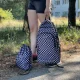 Kruzzel 30L mugursoma ar apavu maisiņu, rūtaina, melna