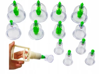 Akupunktūras Vakuuma Masāžas Bankas, 12 gab. | Vacuum Massage Bubbles Jars